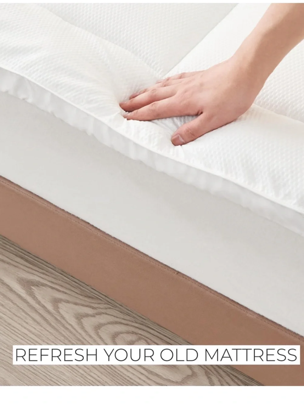 NWT Great Bay Home Twin XL Seersucker Mattress Topper Pillowtop White